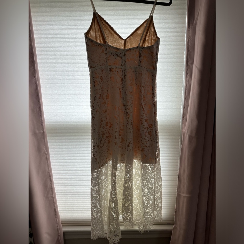 Lulus white lace midi dress